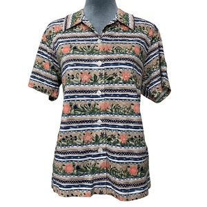 Vintage 90s Deadstock Shenanigans Granny Style Floral Button Front Boxy Fit S/M